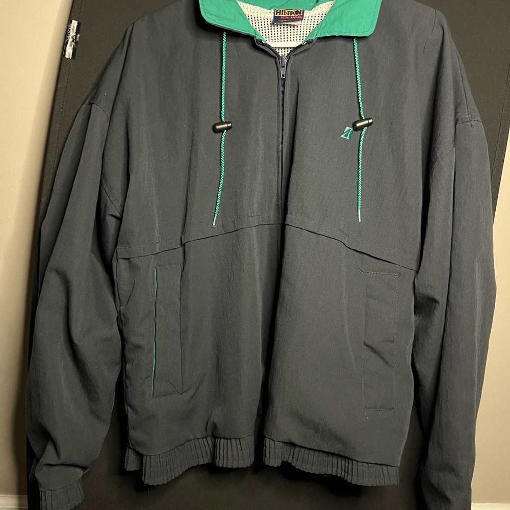Vintage 90s Hilton Active Apparel Bridgestone Pullover with Green Accents